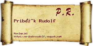 Pribék Rudolf névjegykártya